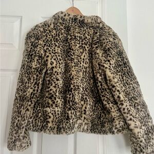 Banana Republic Brown and Black Teddy Jacket with Plush Texture